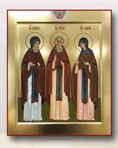 Икона «Кирилл, Мария и Сергий Радонежские, преподобные» Биробиджан