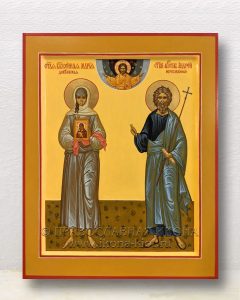 Икона «Мария Дивеевская и Андрей Первозванный» Биробиджан